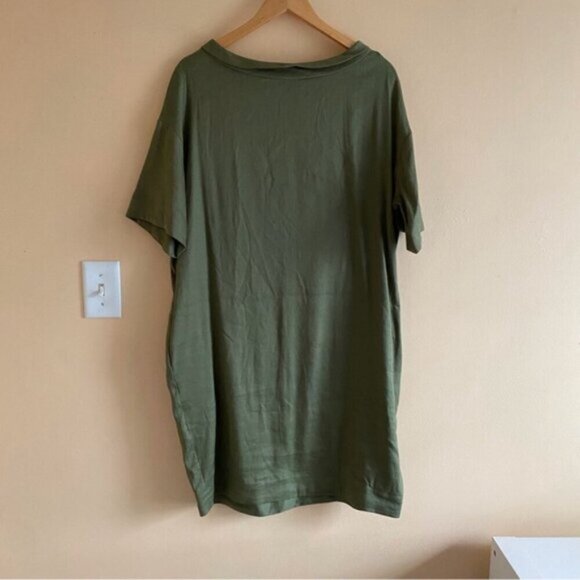 Blukey Tunic Dress Woman Large Green Linen Blend Pocket Oversized Coastal Resort - Picture 2 of 14
